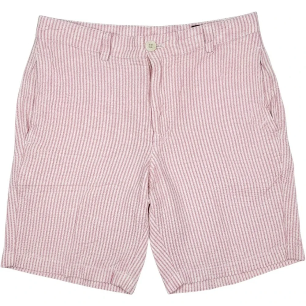Vineyard Vines Mens 28 Pink White Seersucker Striped Cotton Shorts Preppy Summer